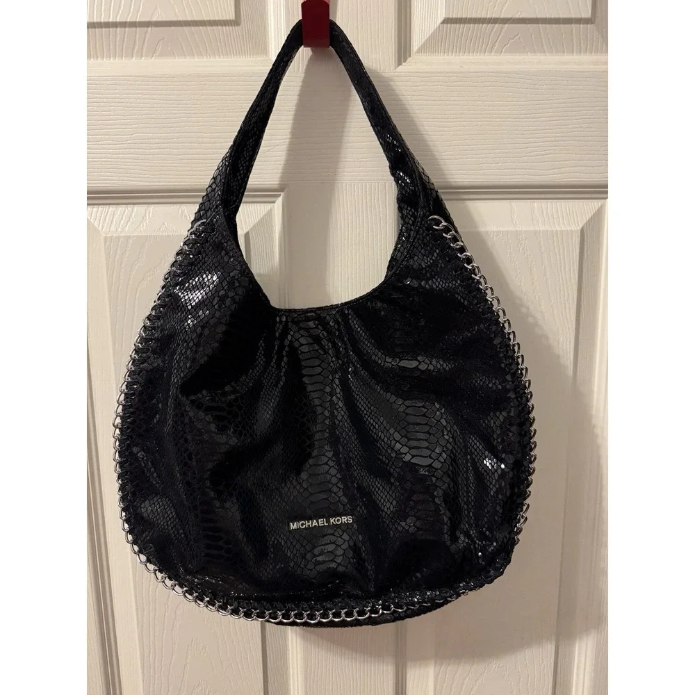 Michael Kors Black Leather Large slouchy Shoulder Bag Chelsea